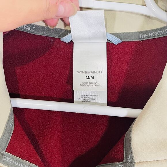 The North Face Softshell Apex Lightweight Jacket Women Medium Cream Fleece Lined - Picture 9 of 11